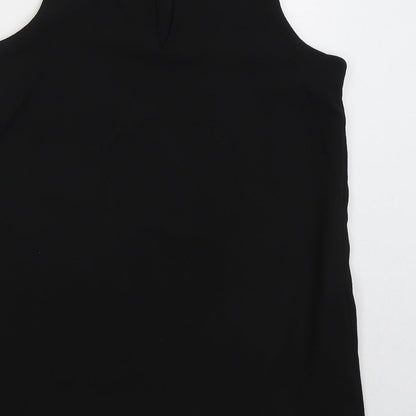 Sabrina Diamante Womens Black  Polyester Basic Tank Size M Round Neck