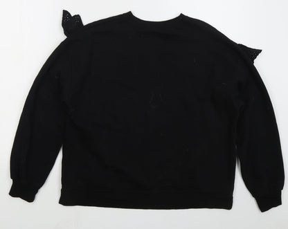 Dunnes Womens Black  Cotton Pullover Sweatshirt Size M  Pullover