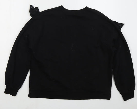 Dunnes Womens Black  Cotton Pullover Sweatshirt Size M  Pullover