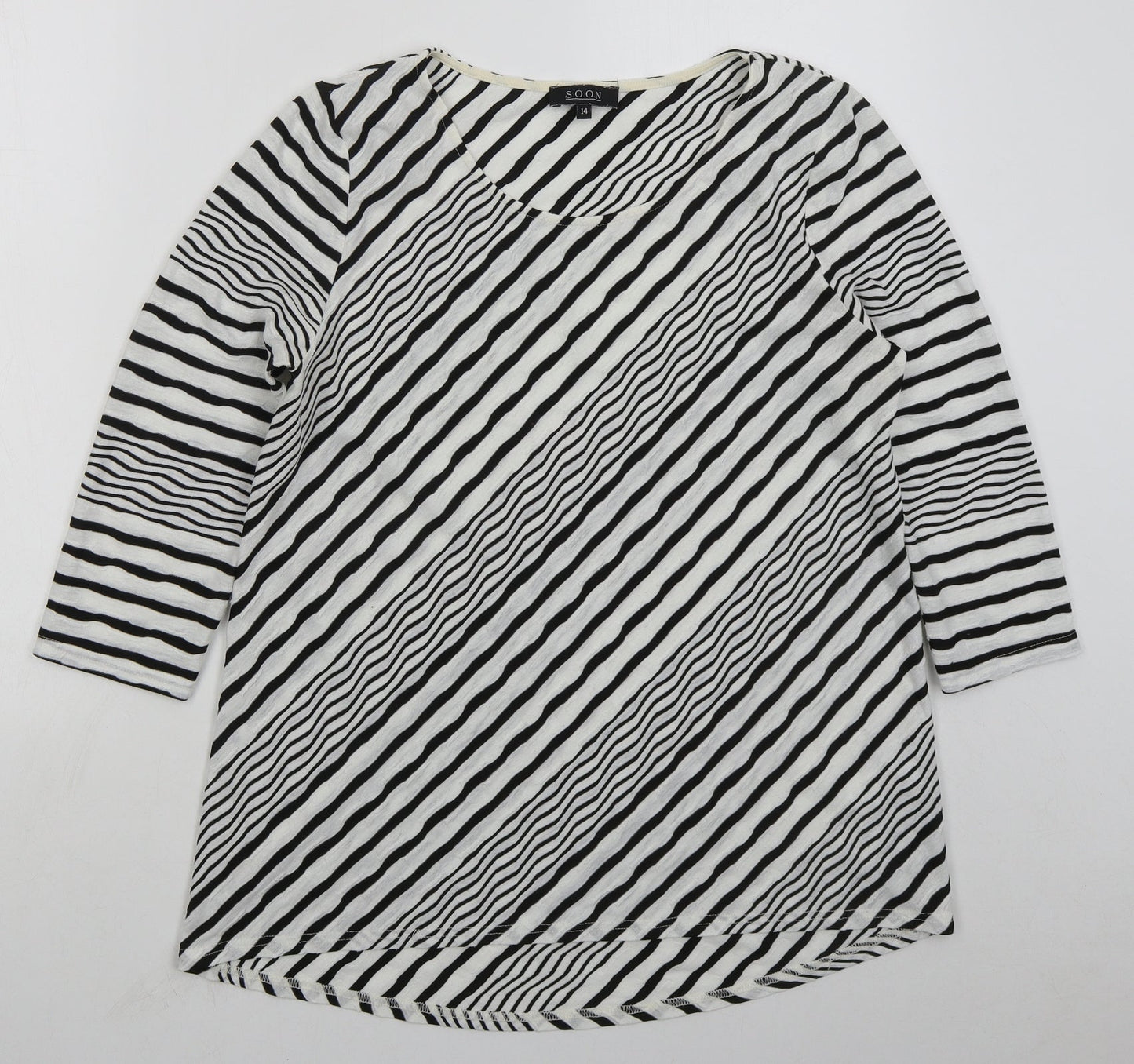 Womens UK Size 14 Soon White Basic T-Shirt