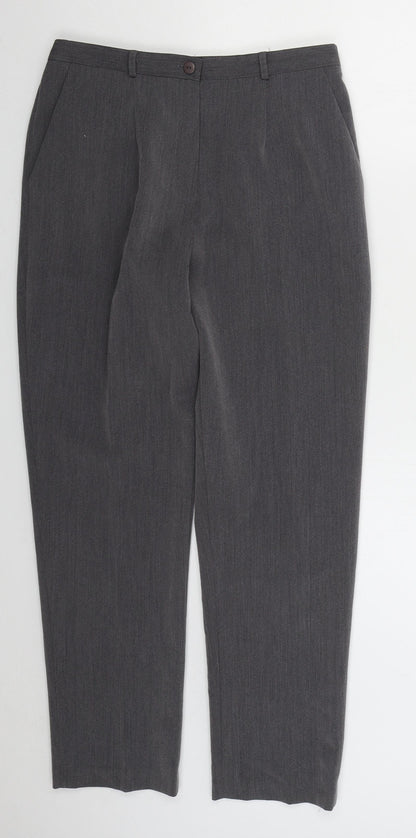 Womens UK Size 12 BASSINI Regular Fit  Grey Trousers