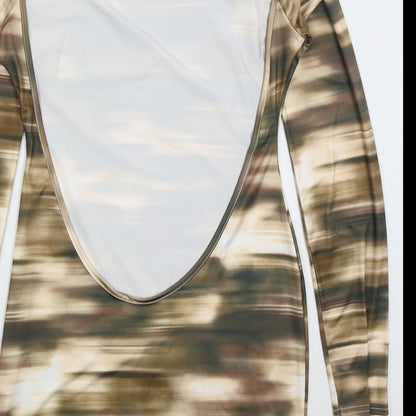 MIssy Empire Womens Brown  Polyester Bodycon  Size 12  Crew Neck Pullover