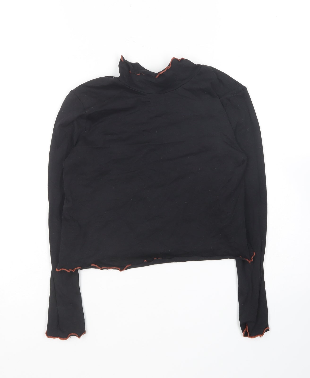George Girls Black  Cotton Basic T-Shirt Size 8-9 Years Crew Neck