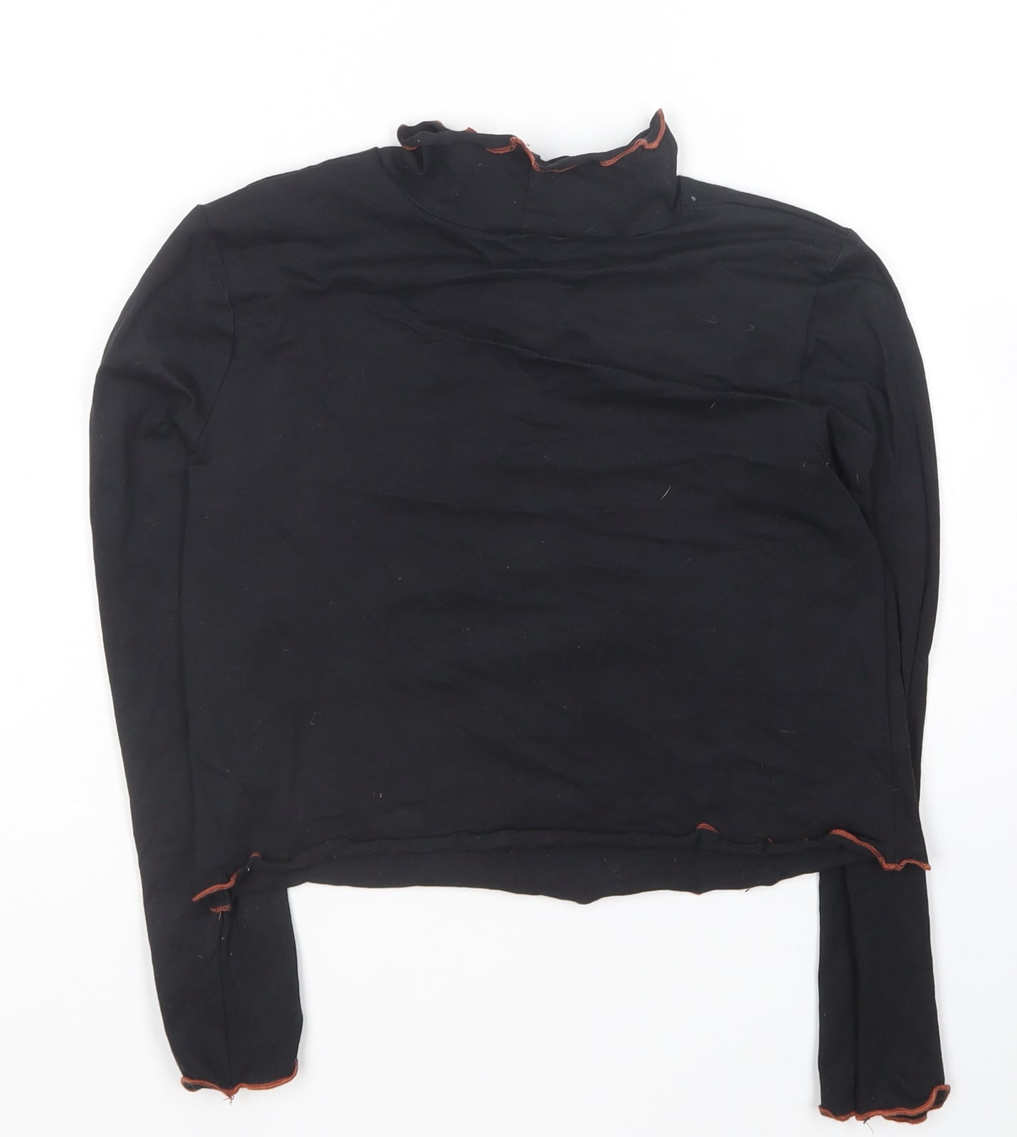 George Girls Black  Cotton Basic T-Shirt Size 8-9 Years Crew Neck