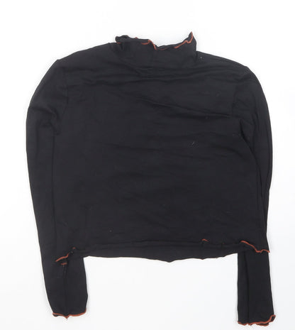 George Girls Black  Cotton Basic T-Shirt Size 8-9 Years Crew Neck