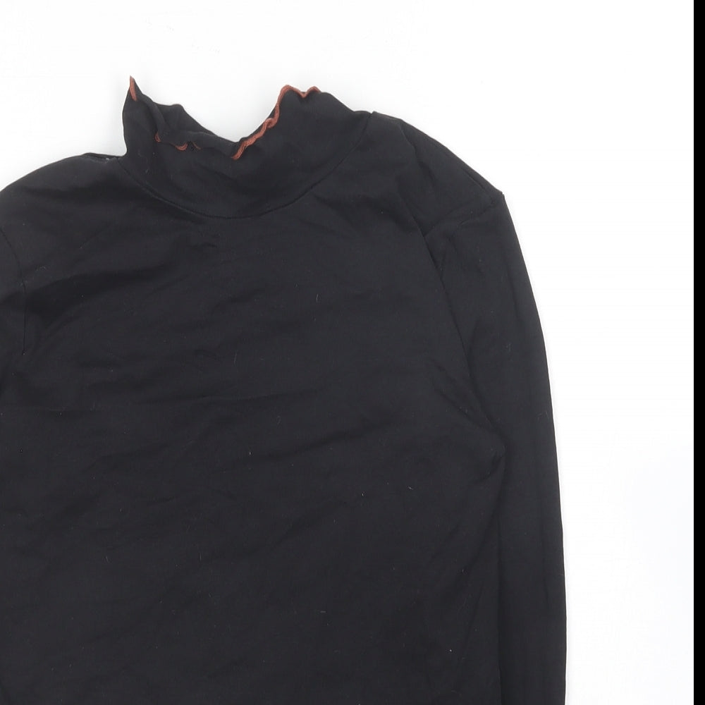 George Girls Black  Cotton Basic T-Shirt Size 8-9 Years Crew Neck