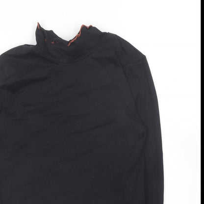 George Girls Black  Cotton Basic T-Shirt Size 8-9 Years Crew Neck