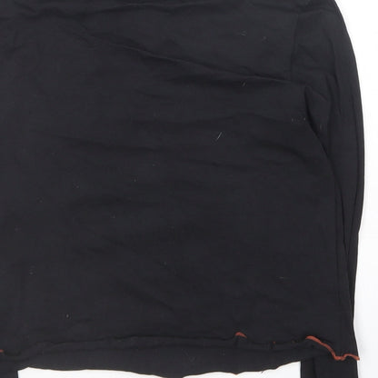 George Girls Black  Cotton Basic T-Shirt Size 8-9 Years Crew Neck