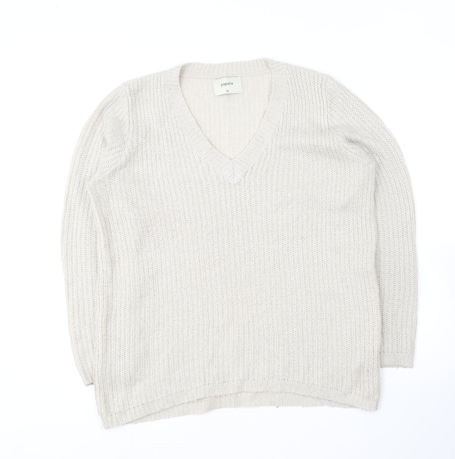 Womens UK Size M Papaya Beige Pullover Jumper