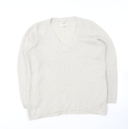 Womens UK Size M Papaya Beige Pullover Jumper