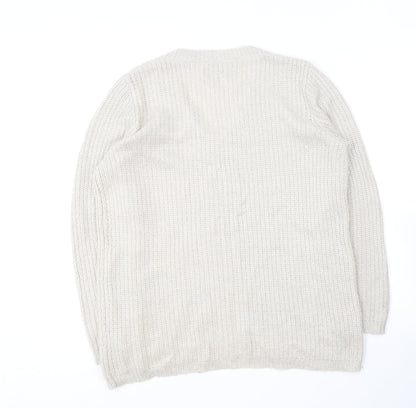 Womens UK Size M Papaya Beige Pullover Jumper
