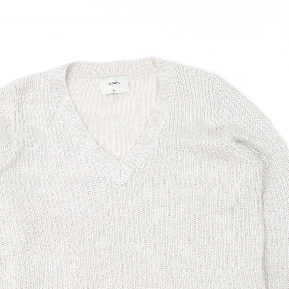 Womens UK Size M Papaya Beige Pullover Jumper