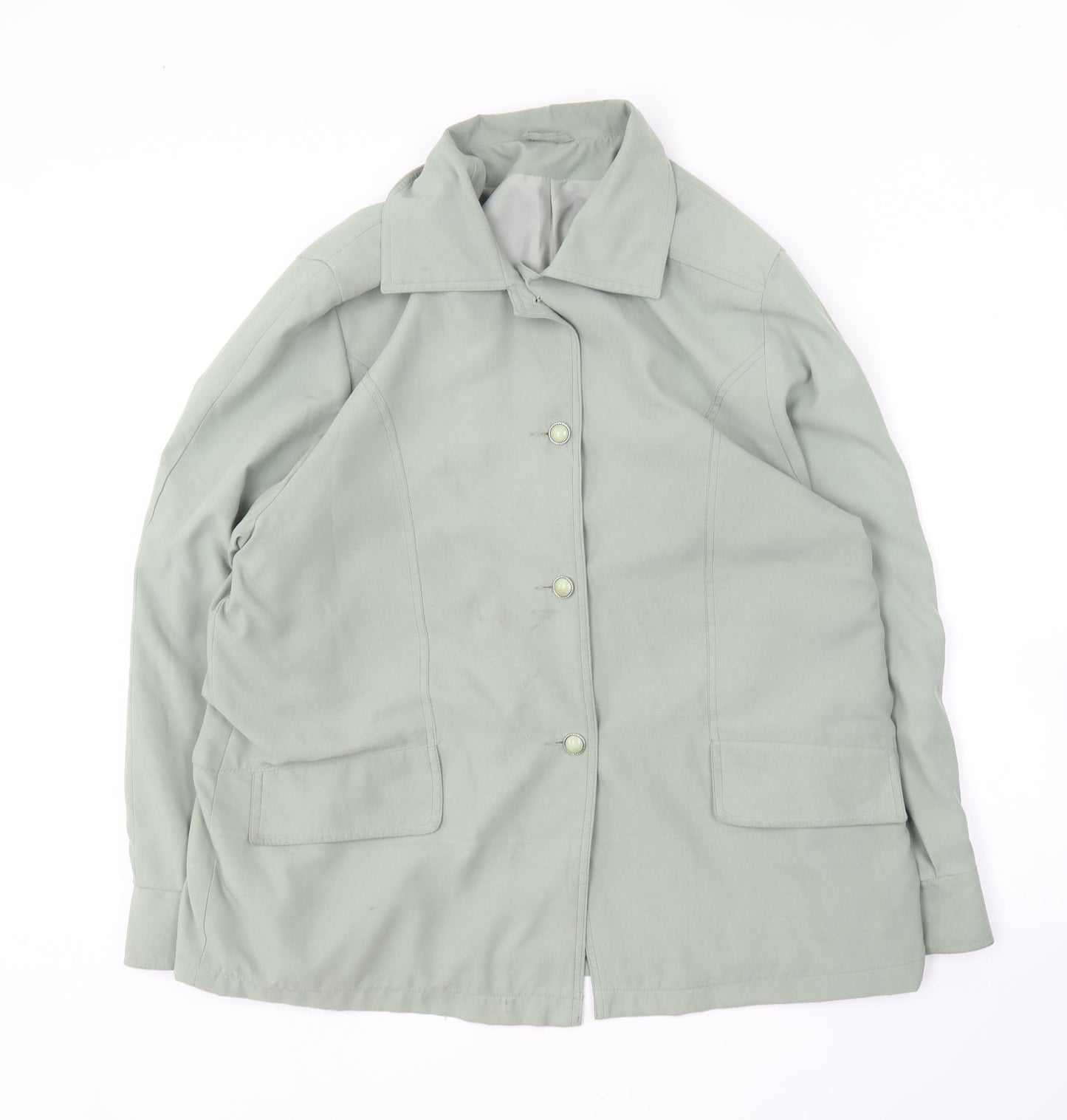Womens UK Size 14 Preworn Green Overcoat