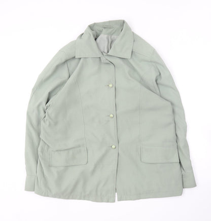 Womens UK Size 14 Preworn Green Overcoat