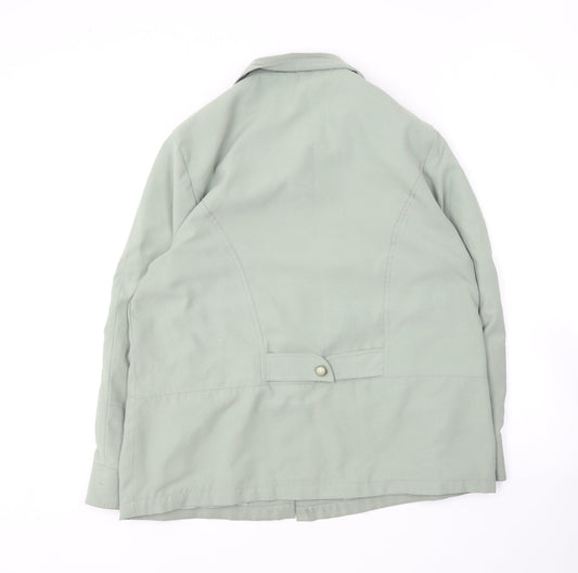 Womens UK Size 14 Preworn Green Overcoat