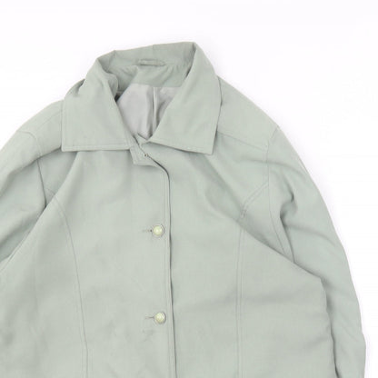 Womens UK Size 14 Preworn Green Overcoat