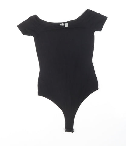 ASOS Womens Black  Viscose Bodysuit One-Piece Size 8