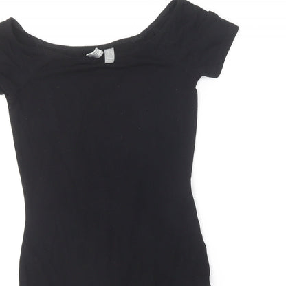ASOS Womens Black  Viscose Bodysuit One-Piece Size 8