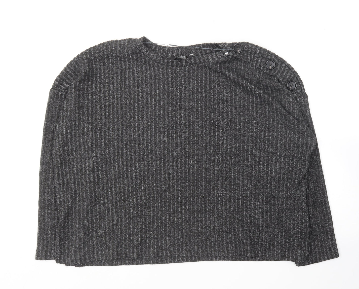 Primark Womens Grey Round Neck  Polyester Pullover Jumper Size 14