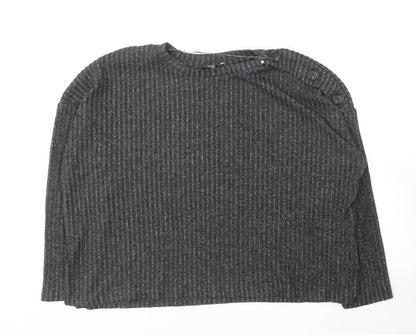 Primark Womens Grey Round Neck  Polyester Pullover Jumper Size 14