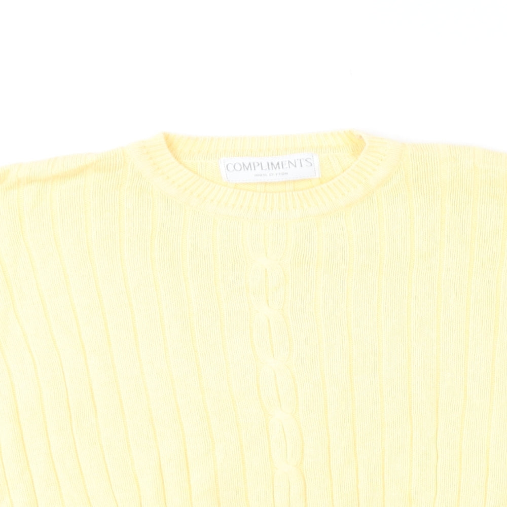 Womens UK Size M Compliments Yellow Pullover Jumper