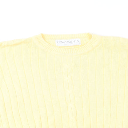 Womens UK Size M Compliments Yellow Pullover Jumper