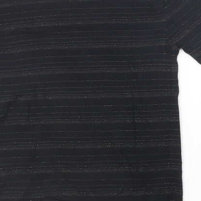 FOREVER 21 Womens Black  Nylon Basic T-Shirt Size S Round Neck