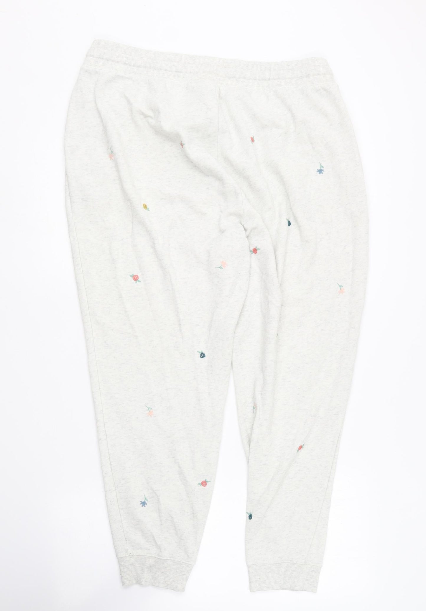 Old Navy Womens Grey Floral Cotton Jogger Trousers Size XL L25 in Regular  -