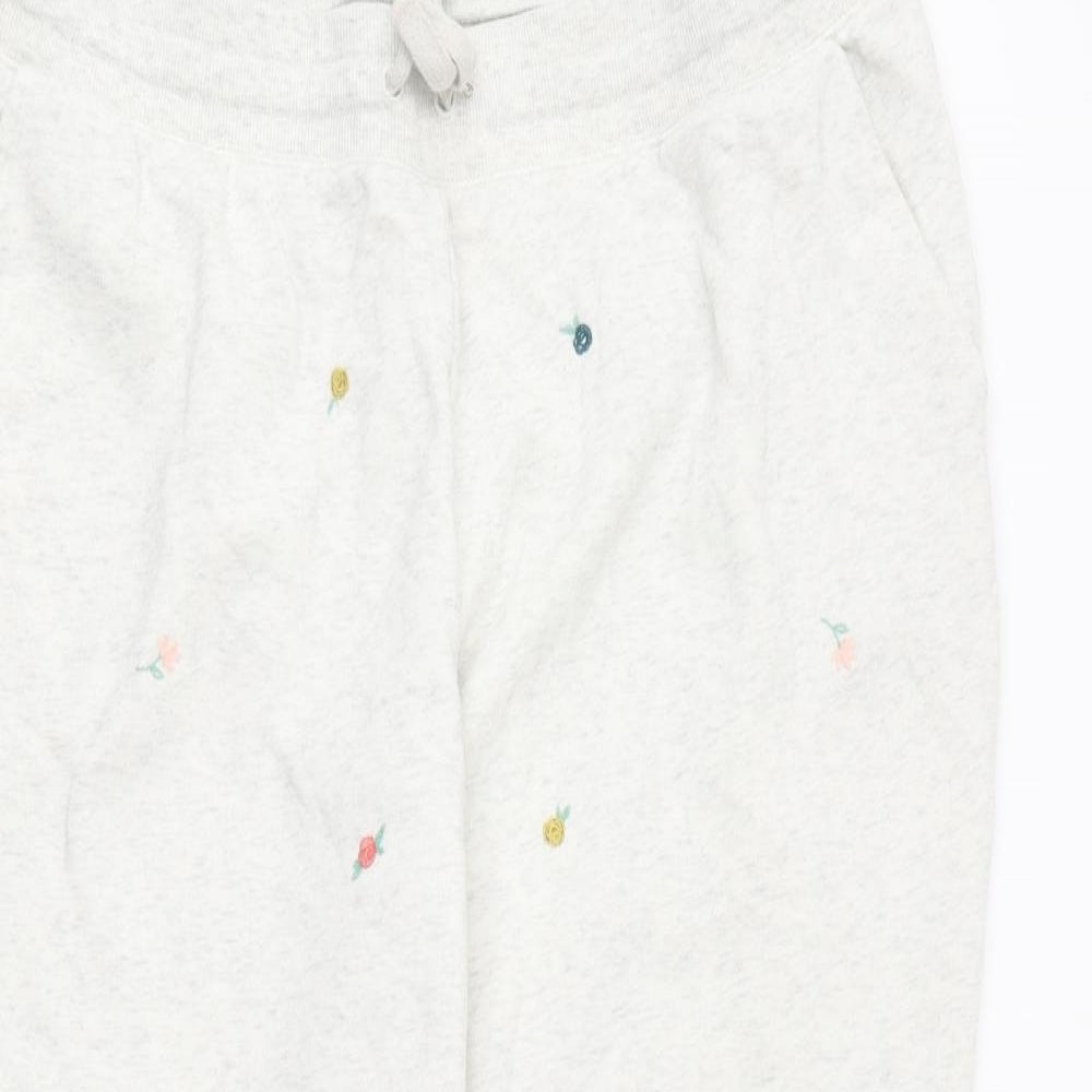 Old Navy Womens Grey Floral Cotton Jogger Trousers Size XL L25 in Regular  -