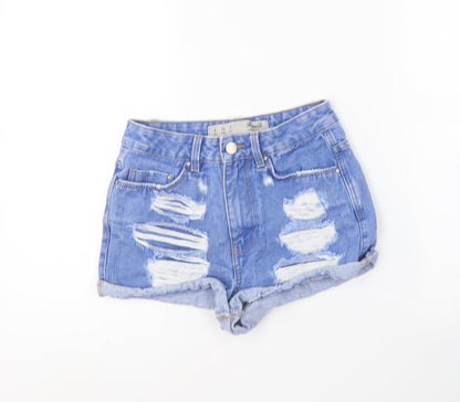 Denim & Co. Womens Blue  Cotton Hot Pants Shorts Size 6 L5 in Regular