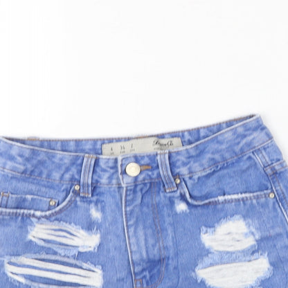 Denim & Co. Womens Blue  Cotton Hot Pants Shorts Size 6 L5 in Regular
