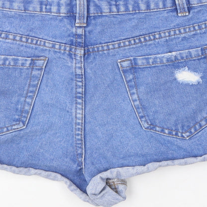 Denim & Co. Womens Blue  Cotton Hot Pants Shorts Size 6 L5 in Regular
