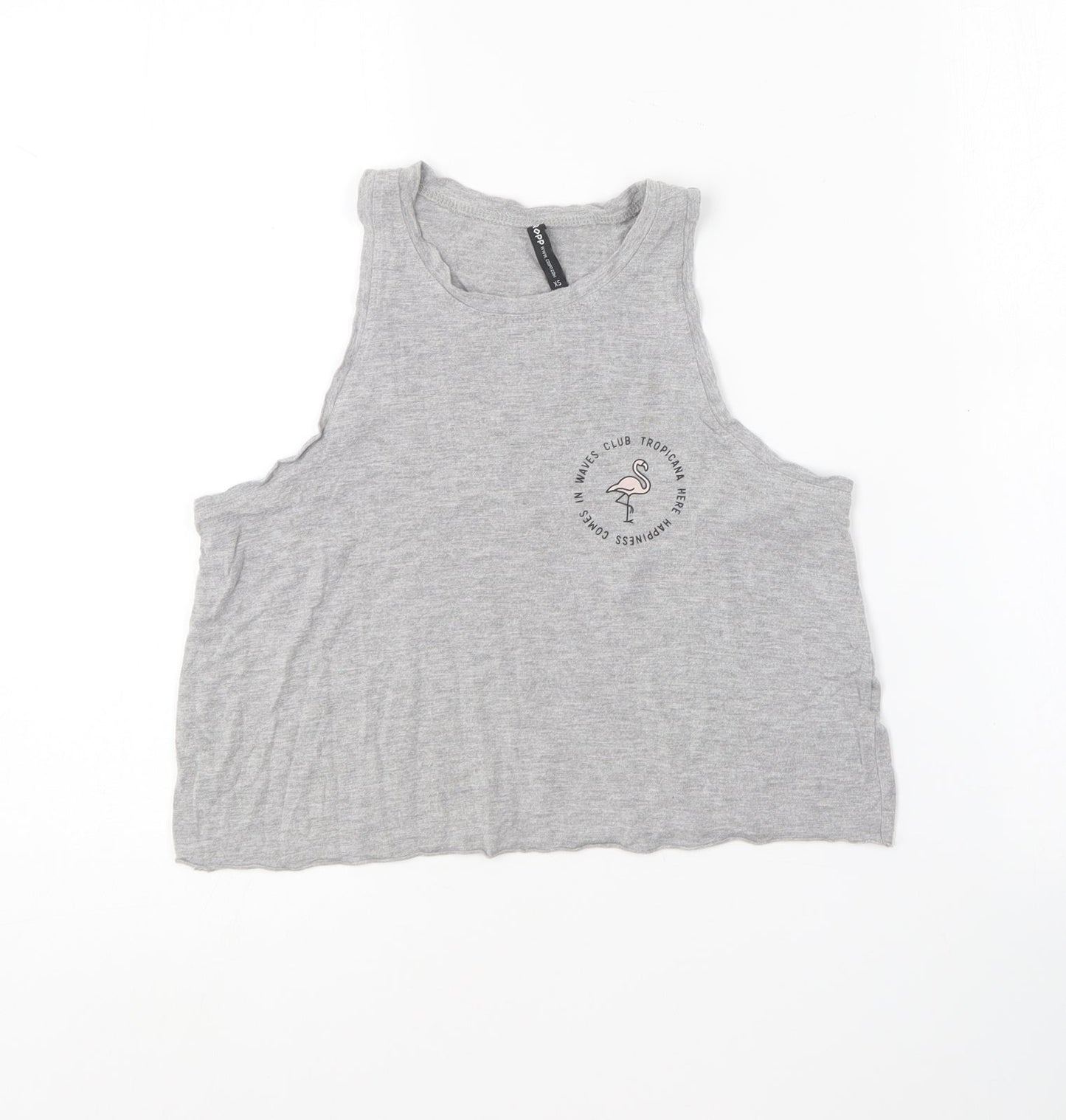 Cropp  Girls Grey  Cotton Basic T-Shirt Size XS V-Neck