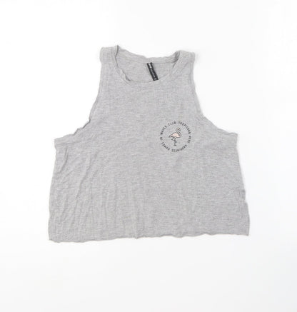 Cropp  Girls Grey  Cotton Basic T-Shirt Size XS V-Neck