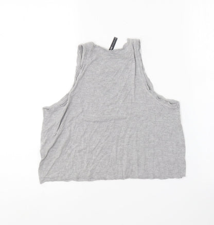 Cropp  Girls Grey  Cotton Basic T-Shirt Size XS V-Neck