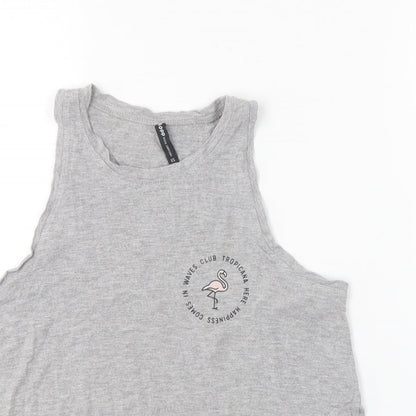 Cropp  Girls Grey  Cotton Basic T-Shirt Size XS V-Neck