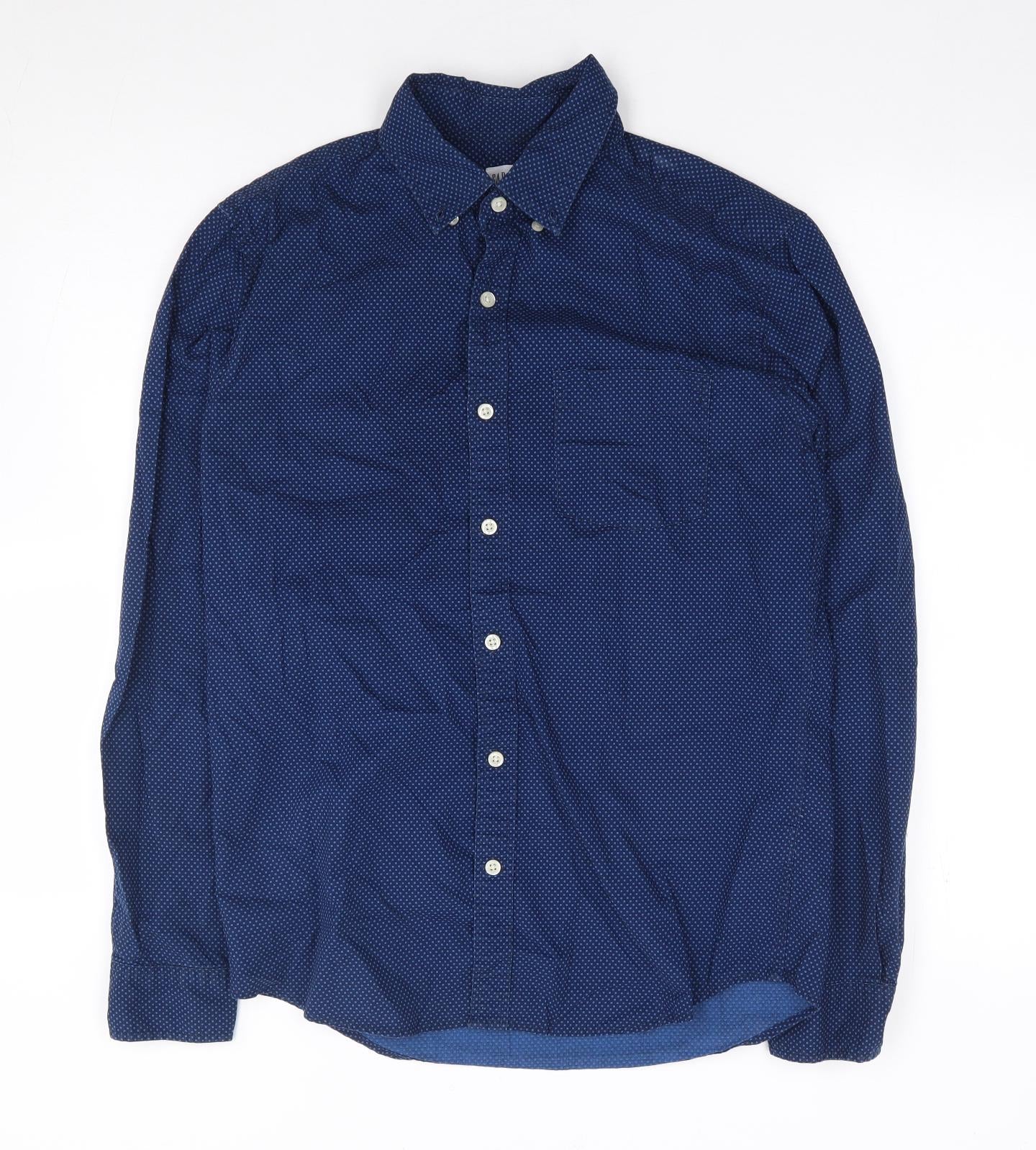 Mens UK Size S Gap Blue  Button-Up Long Sleeve Casual Shirt