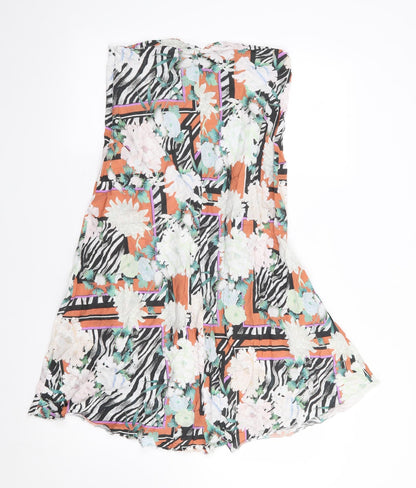 ASOS Womens Multicoloured Floral Polyester Flare Skirt Size 10   Zip