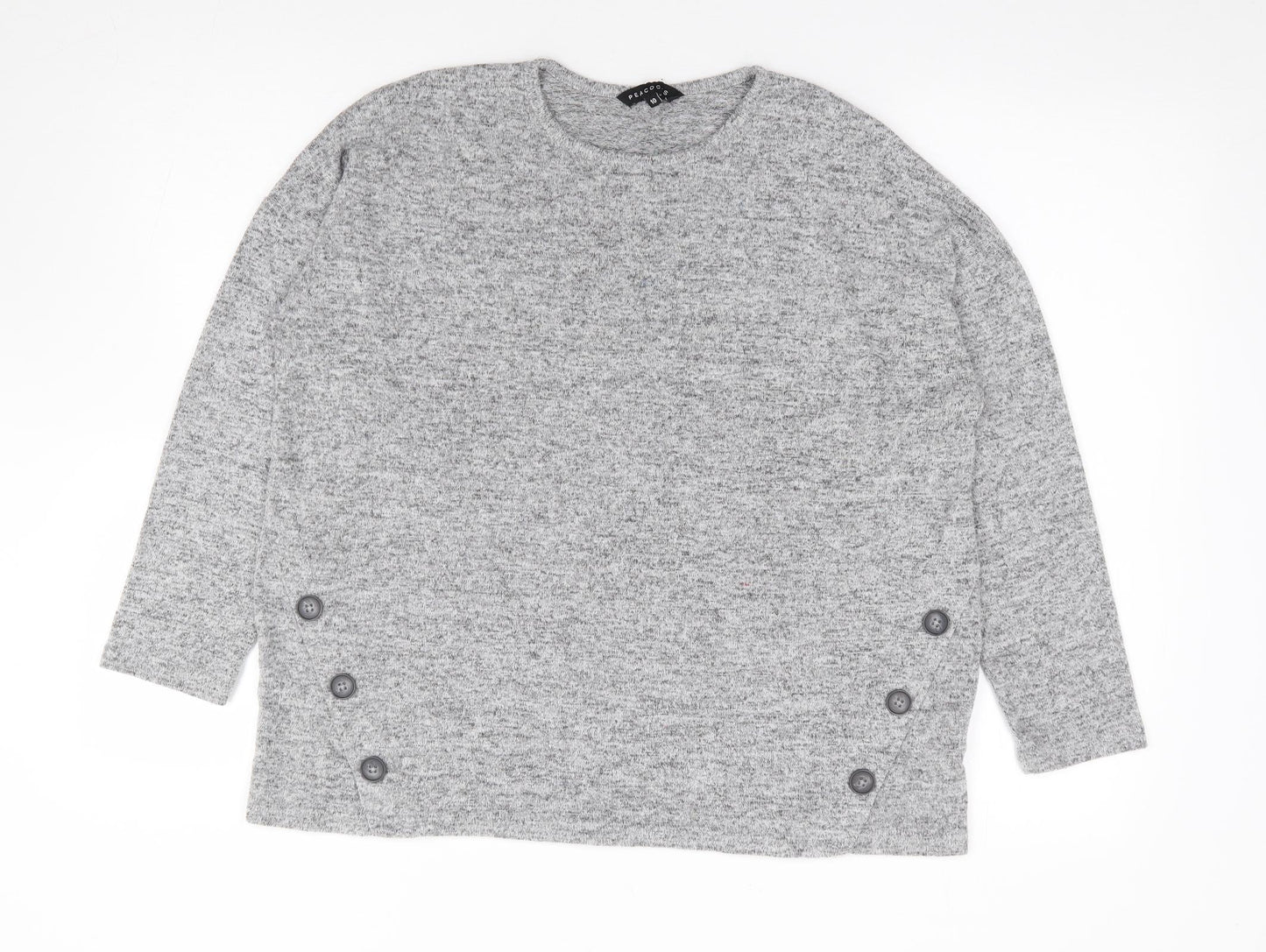 Womens UK Size 10 Peacocks Grey Pullover Jumper