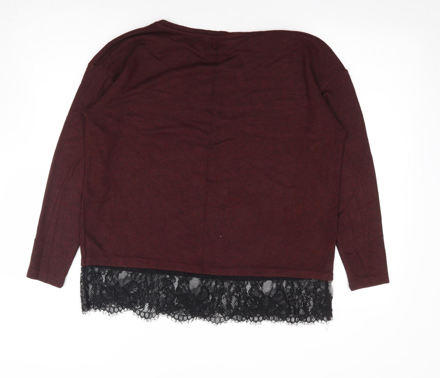 F&F Womens Red Round Neck  Viscose Pullover Jumper Size 10