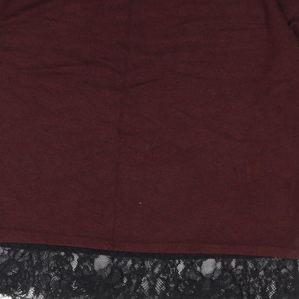 F&F Womens Red Round Neck  Viscose Pullover Jumper Size 10