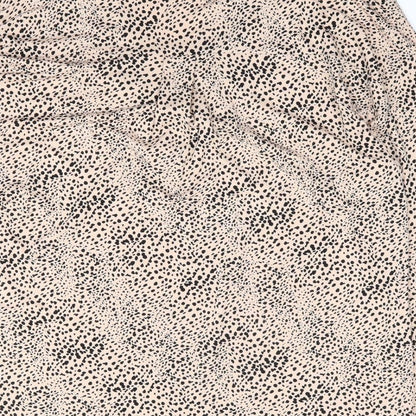 Nw Look  Womens Beige Animal Print Polyester Jersey Blouse Size 14 V-Neck