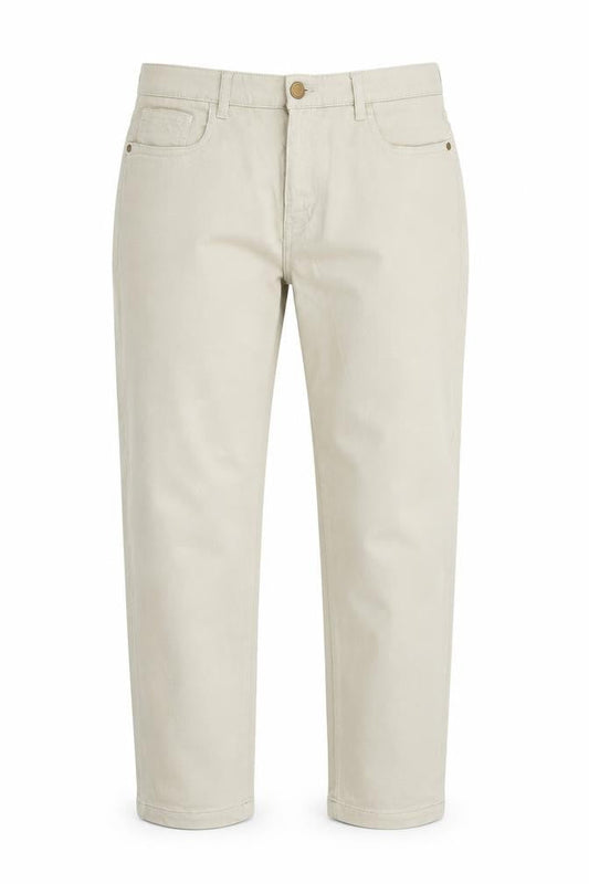 Womens UK Size 10 F&F Regular Fit Straight Beige Jeans