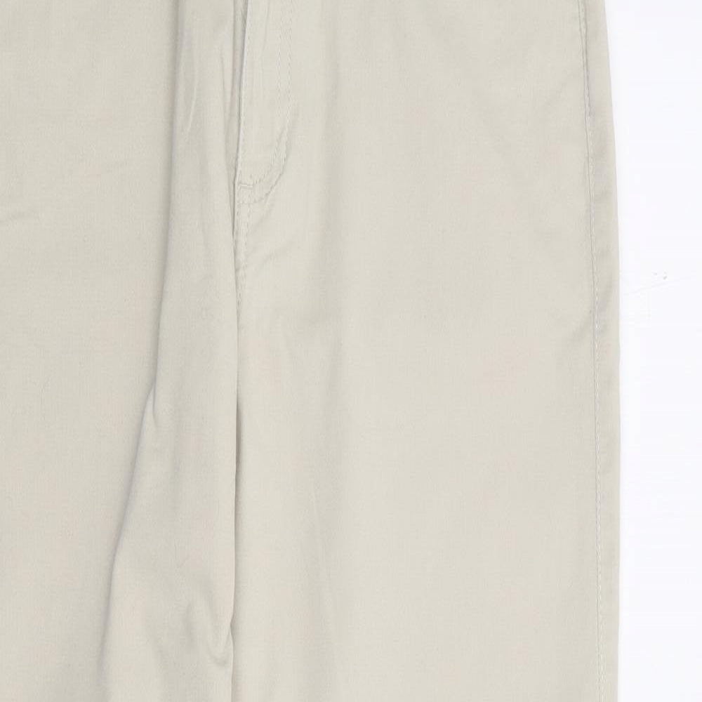 F&F Womens Beige  Cotton Straight Jeans Size 10 L25 in Regular Zip