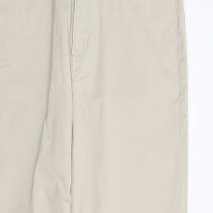 F&F Womens Beige  Cotton Straight Jeans Size 10 L25 in Regular Zip