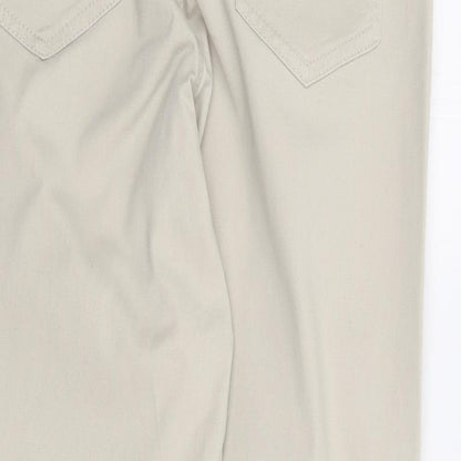 F&F Womens Beige  Cotton Straight Jeans Size 10 L25 in Regular Zip