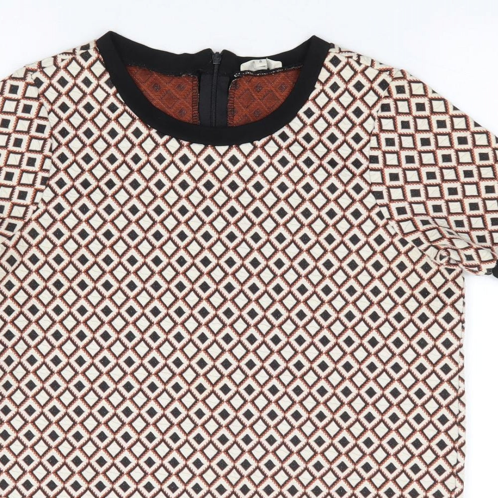 Womens UK Size 8 River Island Multicoloured Jersey T-Shirt