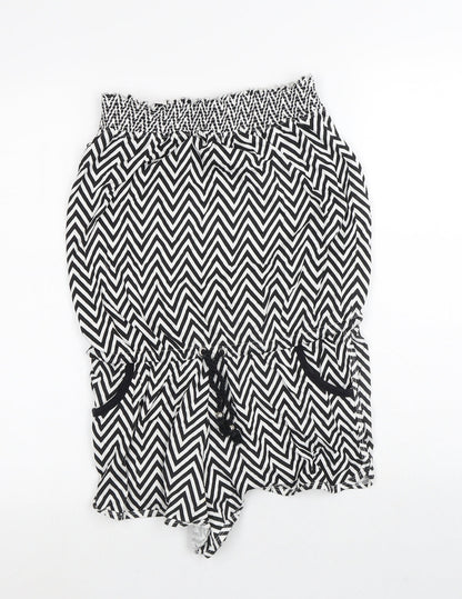 Ocean Club Womens White Striped Polyester Bodysuit One-Piece Size 10   - Zigzag