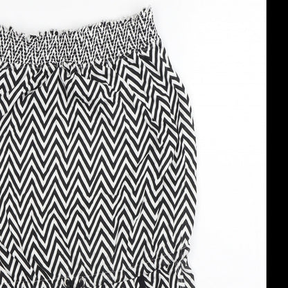 Ocean Club Womens White Striped Polyester Bodysuit One-Piece Size 10   - Zigzag