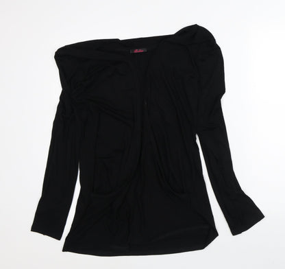 Bebo Womens Black Round Neck  Viscose Cardigan Jumper Size M